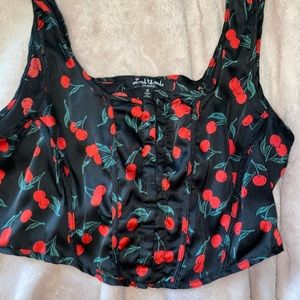 Cropped corset like tank top